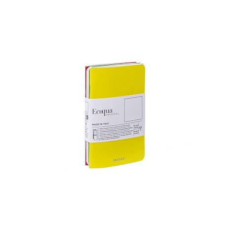 Fabriano EcoQua 3" x 5" Pocket-Sized Notebooks, 38 Blank Sheets, 85gsm, Staple-Bound, Spring Colors, 4-Pack