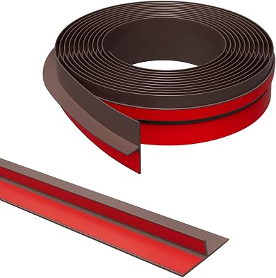 T-Shaped Door Draft Stopper, 1.97 in x 20 Ft Silicone Seal Strip for Windows Gaps, Weather Stripping Seal Strip Shower Sweep, Brown