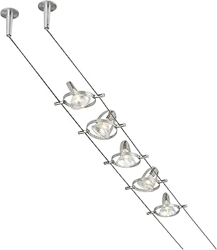Tiella 800CBL5PN-LED, Accent Electronic Low Volt Surface Track Lighting Kits, LED Compatible, Nickel