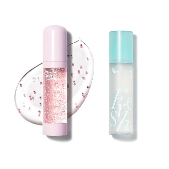 Espoir Glowrizer Gel-Based Face Primer and Fresh Setting Fixer Spray | Long-lasting & Poreless Makeup