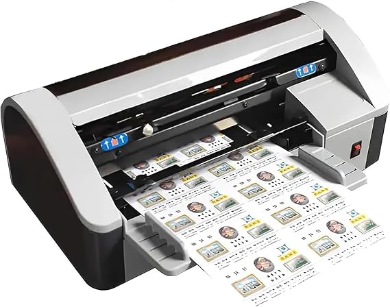 Electric Business Card Cutting Machine, Automatic Business Card Cutter Binding Machine, Adjustable Margin 5-15mm, 350 GSM Max Slitting Capacity, 10 Cards Per Sheet, 30+ Cards Per Minimum Speed