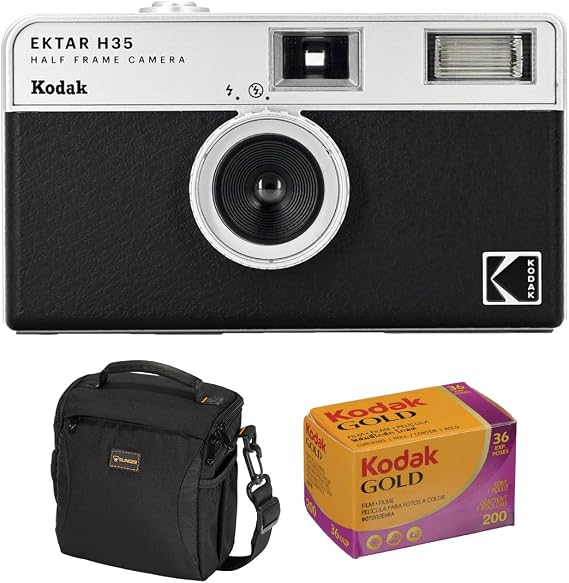 Kodak EKTAR H35 Half Frame Film Camera, Black with Accessory Kit