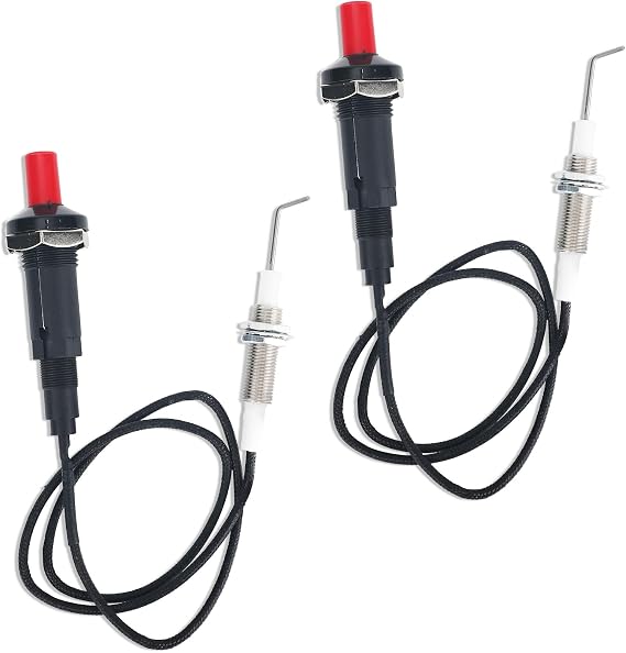 2pcs Propane Push Button Piezo Igniter, Grill Ignition Replacement with Screw Ignition Needle Practical Accessories for Oven Kitchen Gas Fireplace
