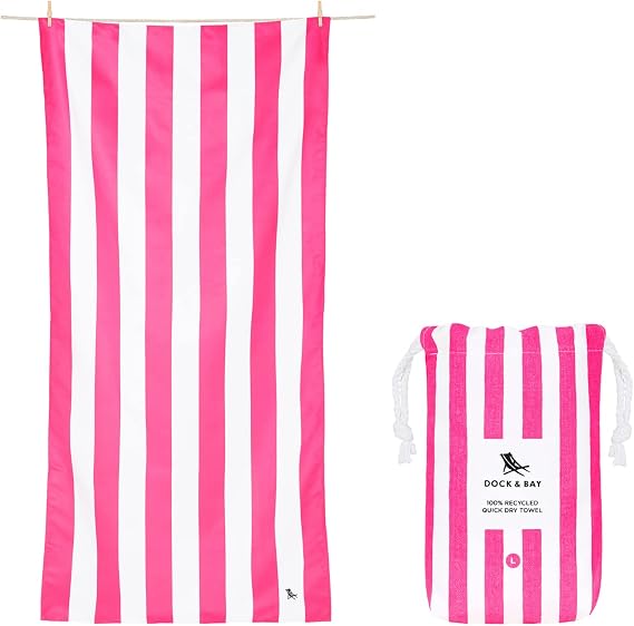 Dock & Bay Quick Dry Beach Towel - Cabana - Phi Phi Pink - Large
