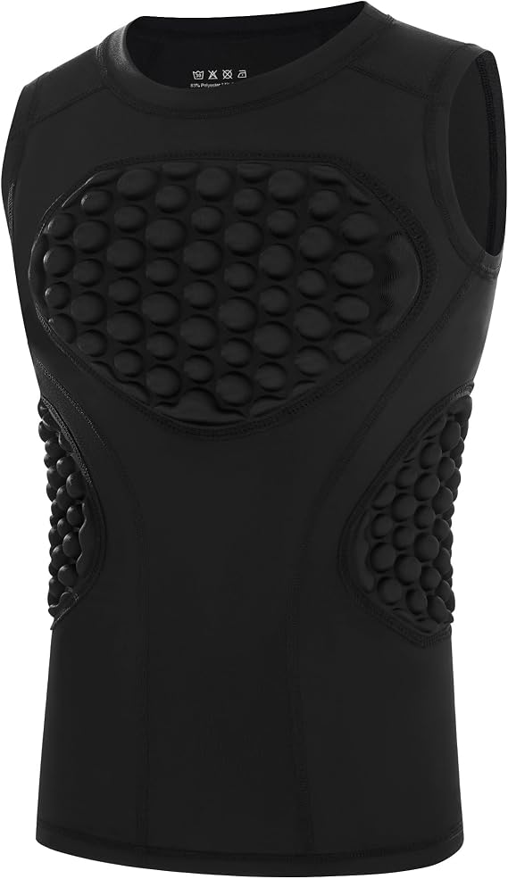 Blueleaf Youth Baseball Chest Protector Padded Compression Sleeveless Shirt Rib Heart Sternum Guard Softball Football