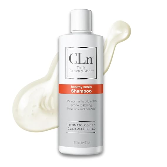 CLn Shampoo - Clarifying Formula with Salicylic Acid, For Normal to Oily Scalp Prone to Folliculitis, Dandruff, Itchy & Flaky Scalp, Fragrance-Free & Paraben-Free, 8 fl. oz.