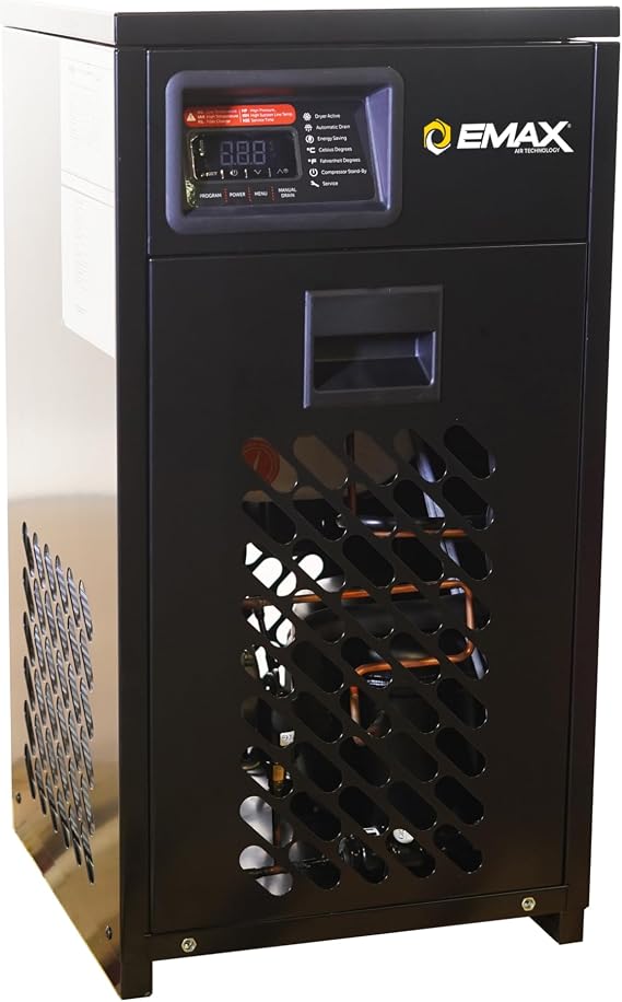 EMAX 30 CFM Refrigerated Air Dryer, Air Compressor Dryer, Built In Filter | Automatic Drain, 30 CFM Capacity, 115V Power, 250 PSI, Extend Equipment Life, Energy Efficient