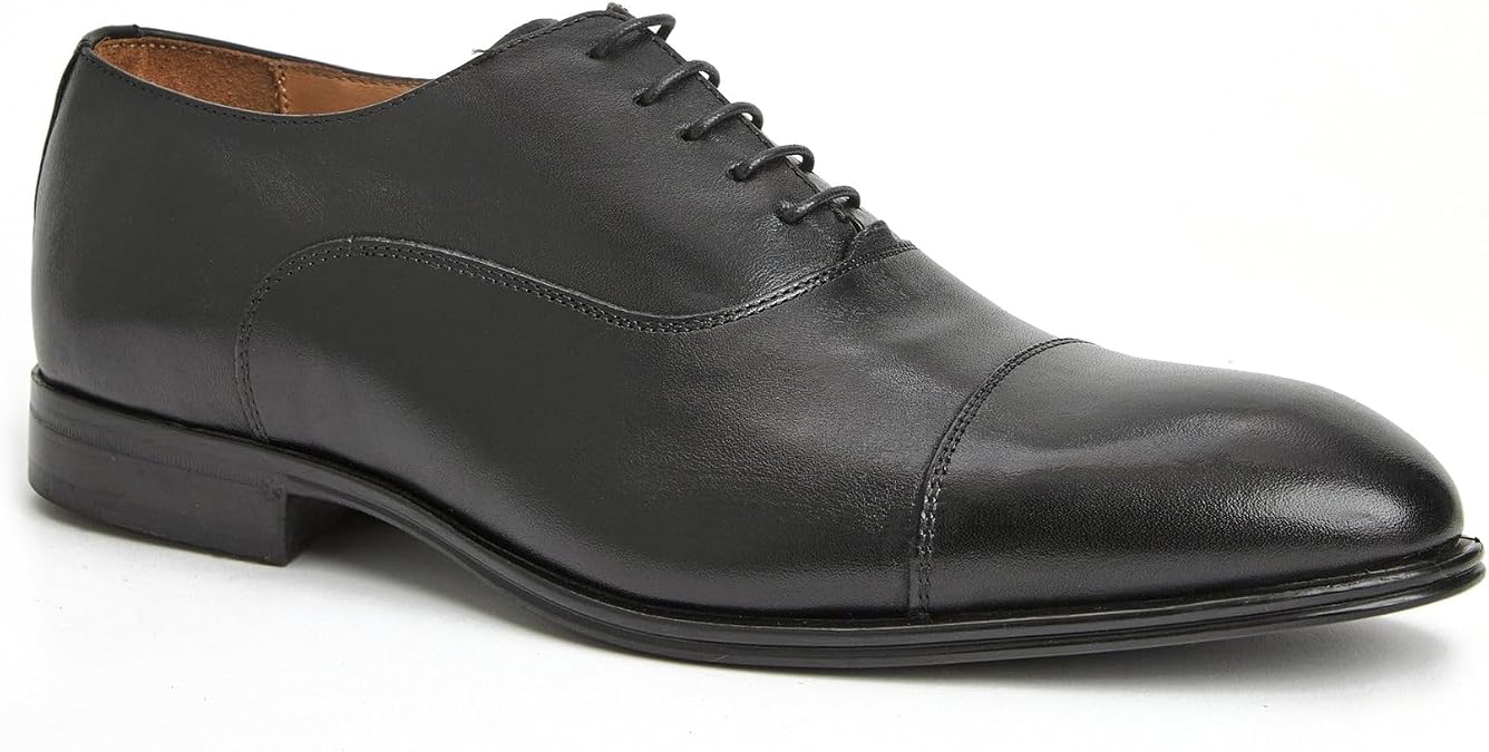 Bruno Magli Men's Adriano Oxfords, Leather Dress Shoes with Cap Toe