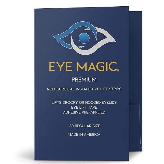 Eye Magic Premium Eye Lift Strips - Medium Size, 80 Count Refill Pack, Strips Only (no Gel), for Droopy, Sagging, or Hooded Eyelids, Hypoallergenic, Strong Hold, Made in USA