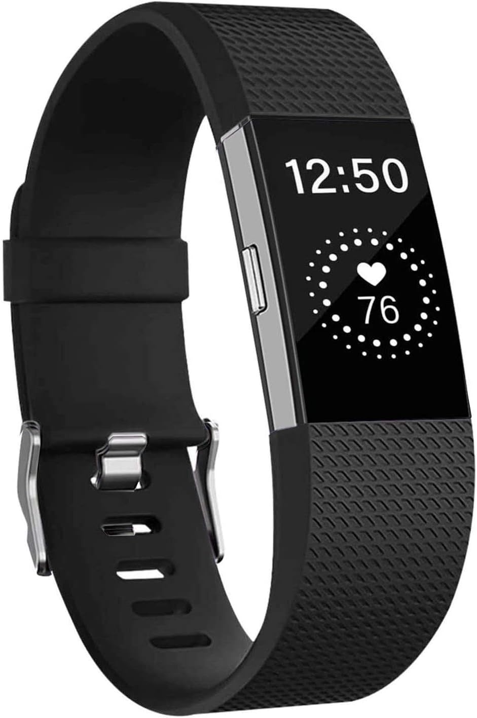 Cord for Microsonic Fitbit Charge 2, Silicone Sport Band Black