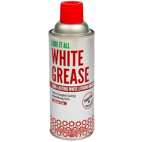 Gasoila Premium White Lithium Grease, Long-Lasting - 11 oz Aerosol - Non-Staining, High Solid Formula for Rust Protection & Squeaky Parts - Ideal for Automotive, Marine, Industrial, Home Use
