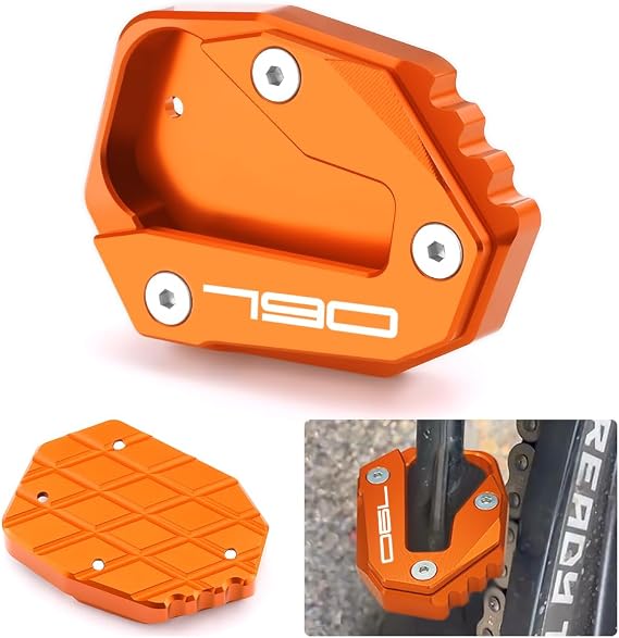 Modeer Motocycle CNC Kickstand Side Stand Enlarge Extension Pad For K.TM 790 Duke/L 2018-2024 | 890 Duke/R/L/GP 2020-2023 | 990 Duke 2023-2024 Accessories (790/orange-1)