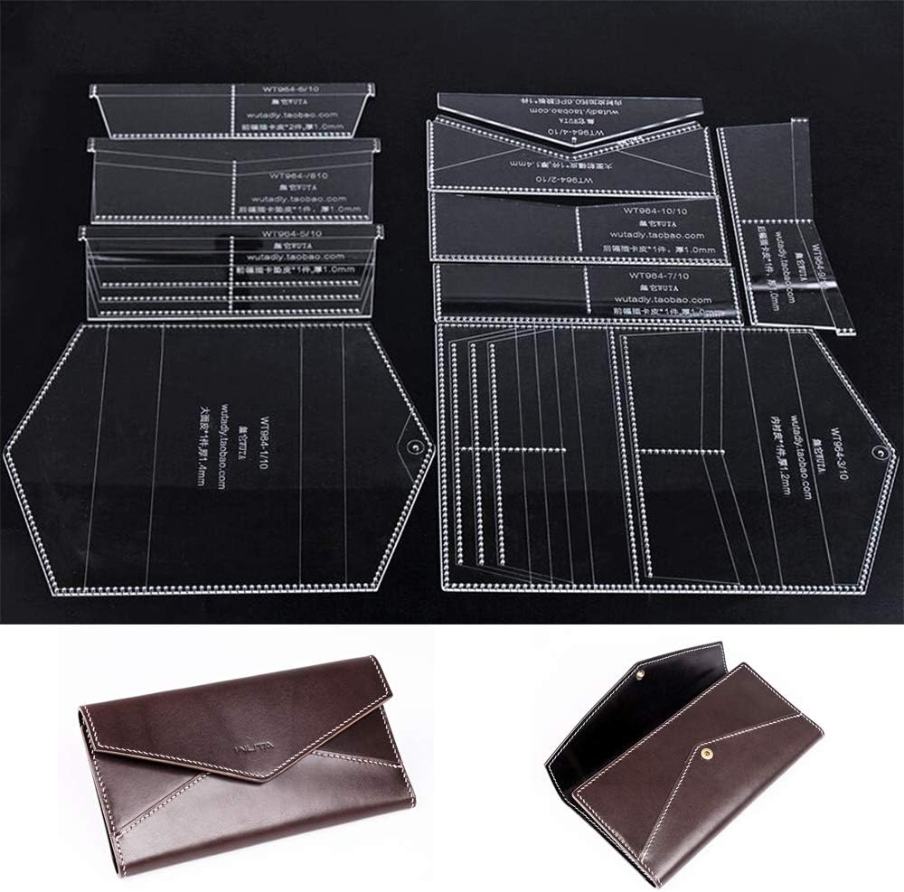 WUTA Checkbook Long Wallet Clutch Bag Template Acrylic Leather Pattern Cutting Model for DIY Business Card Holder Men Wallet WT964