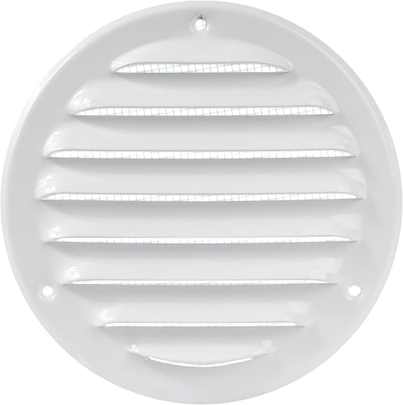 Repa Market 4 Inch (Opening) White Air Vent Cover, Galvanized Steel Louver Air Vent Covers w/Mesh, Wall Ceiling Ac Vent, Dryer Vent Cover, HVAC Register Vent Cover, Shed Vent