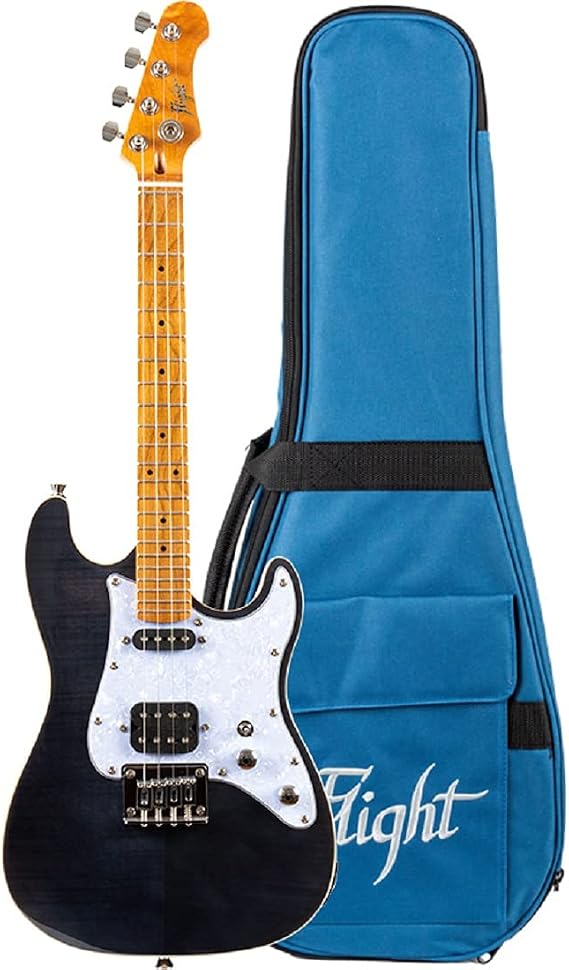 Flight Ukeleles Pathfinder Solid Body Transparent Black Electric Tenor Ukulele
