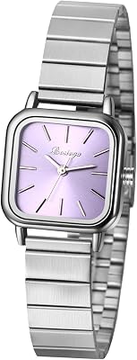 Avaner Womens Square Bracelet Watches: Stainless Steel Strap Analog Quartz Simple Design Elegant Wrist Watches