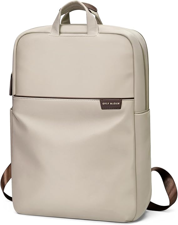 GOLF SUPAGS Travel Laptop Backpack for Women Anti Theft Slim Durable College Bookbag Business Computer Bag Fit 13.3Inch Notebook (Apricot, 13.3Inch)