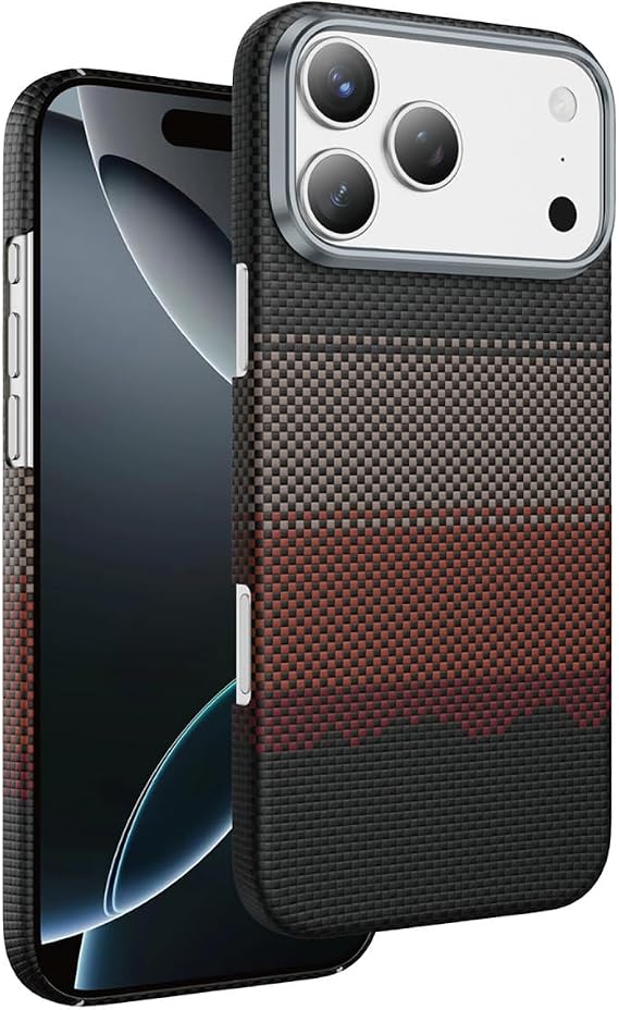 Apple iPhone 17 Pro Max ile Uyumlu Kılıf, Magsafe Şarj Özellikli, Ultra Slim, Aramid Karbon Fiber Kevlar, Gün Işığı