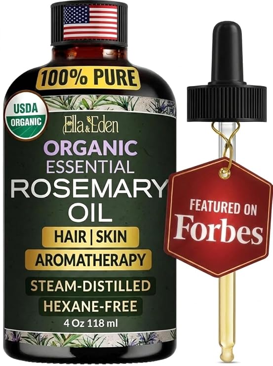 Organic Rosemary Oil for Hair Growth, 100% Pure USDA Certified, 4 Fl Oz
