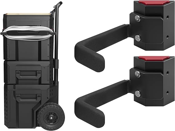Extension Cord Holder Compatible with ToughBuilt Toolbox, Corner Rail Mount Cord Organizer Clips, Tool Box Cable & Hose Storage Rack, No Drill Installtion
