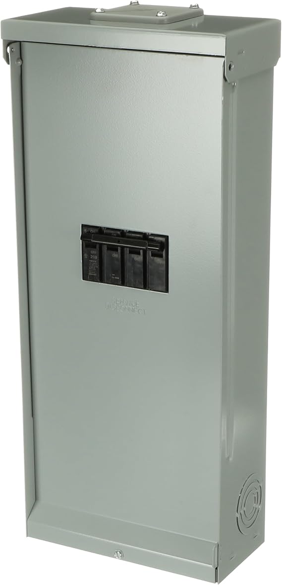 ABB 200A Enclosed Outdoor Breaker Factory Installed Main NEMA 3R | THQMV200NRE 200A 2-Pole Breaker 240V 1P3W 22KAIC Surface Mount Neutral Included