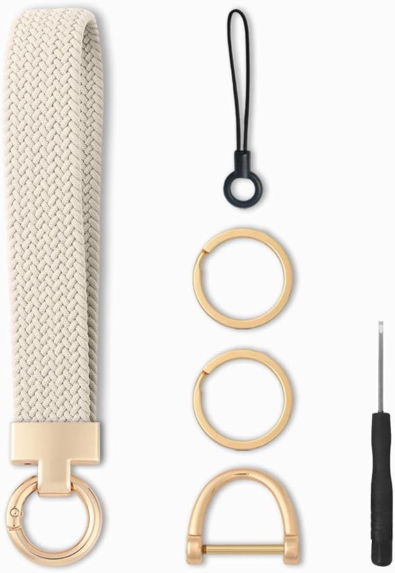 Seorsok Keychain Wristlet,Braided Wrist Strap Bracelet for Women & Men,Stretchy Key Chain for Car Keys Chain with D Ring