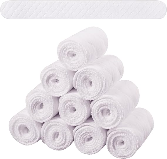 10Pcs Reusable Cotton Bra Liners for Sweat | Soft 3 Layer Cotton and Polyester Liners Absorb Underboob Sweat and Reduce Chafing for Daily, Work, Travel, Exercise Wear