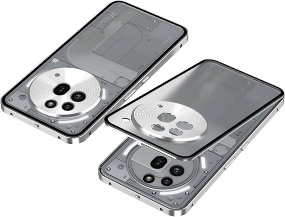 DAYJOY Metal Bumper Frame Case Compatible with Nothing Phone (3a) Pro, Luxury Premium Aluminum Alloy Shockproof Bumper Frame with Hard Plastic Back Cover (Silver, Nothing Phone (3a) Pro)