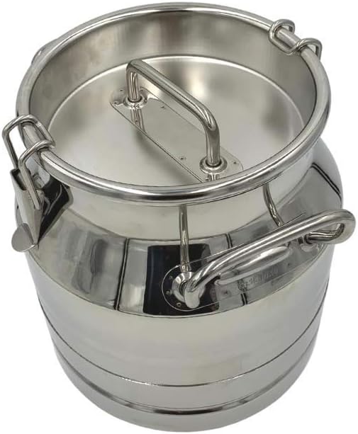 Stainless Steel(304 Grade) Milk, Maple Syrup Transport Cans, Sealed Lid & Optional Spigot (10 Liter (2.6 Gal.), Container Only)