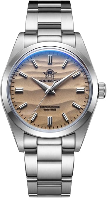 Addiesdive 36mm Sand-Dune Dial VH31 Japanese Sweeping Movement Mens Watch, Domed Bubble Crystal with AR Coating