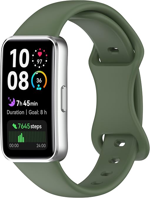 Compatible with Huawei Band 10 9 8 Strap, Soft Silicone Replacement Sport Breathable Wrist Strap for Huawei Band 10/10 NFC/9/9NFC/8/8NFC