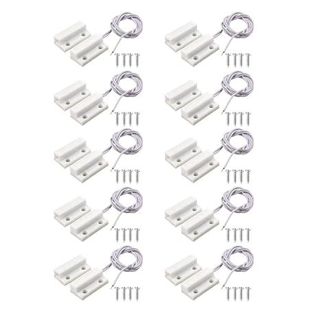MC-38 Surface Mount Wired NC Door Sensor Alarm Magnetic Reed Switch White 10 Pair