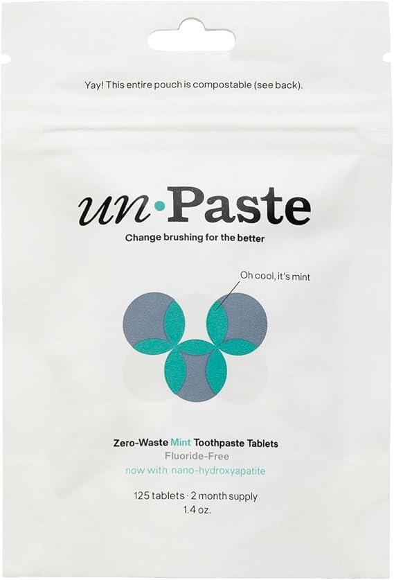 Unpaste Fluoride Free Toothpaste Tablets, Mint, 125ct