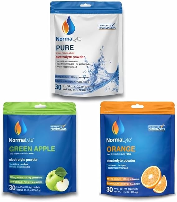 NormaLyte Electrolyte Sticks Pack of 3 - Pure, Apple & Orange