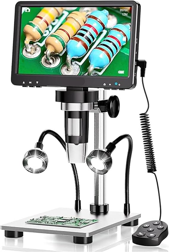 USB Microscope, 7 Inch 50X-1200X Digital Microscope Adjustable HD LCD Video Microscops Camera