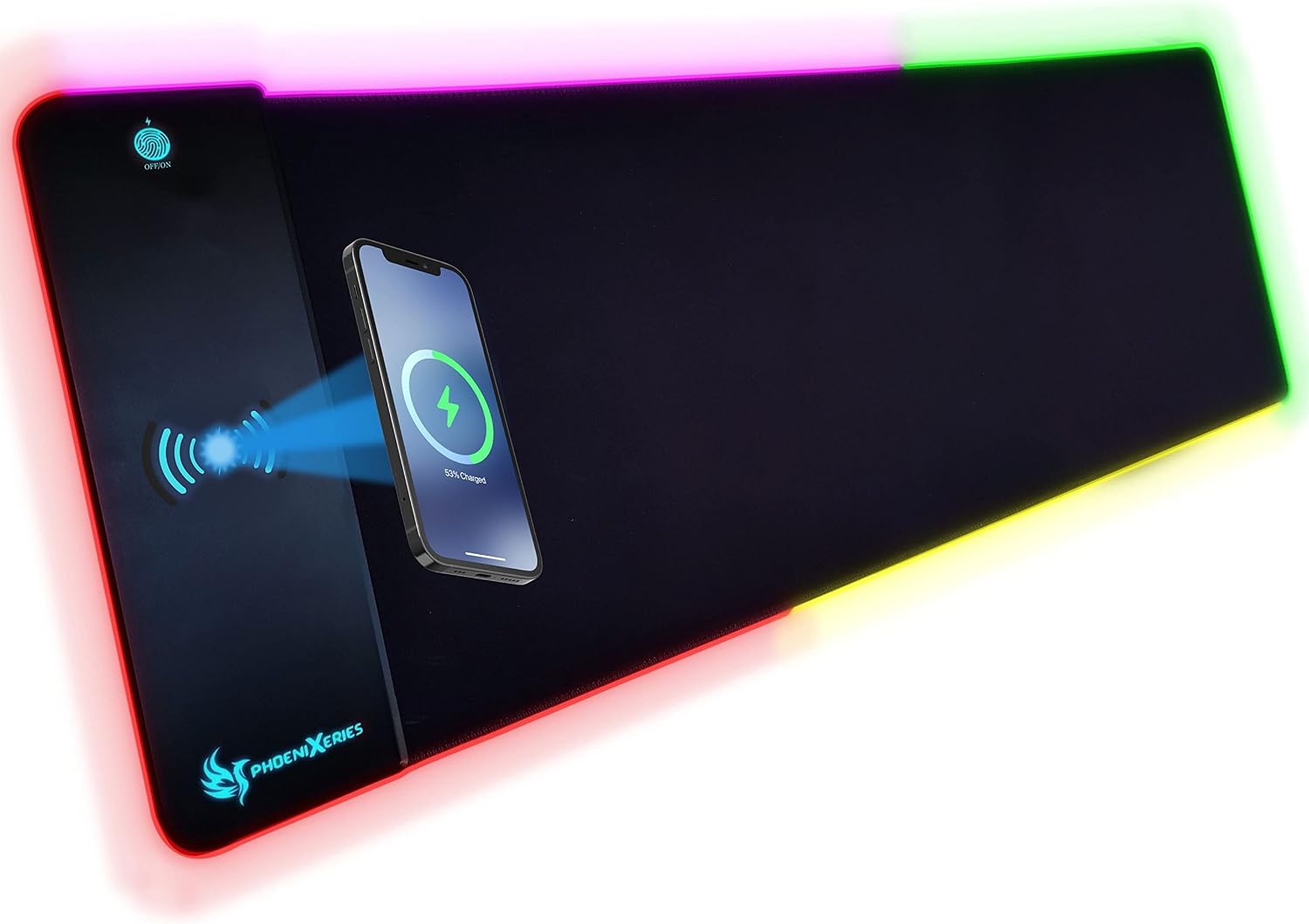 RGB Wireless Charging Mouse Pad 15W, XL 900x300x4MM Mouse Mat, RGB Mouse Pad with Wireless Charging, Keyboard Mat for Gaming