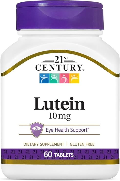 21st Century Lutein 10mg Tablets, Eye Health Support, 60 Count | Lutein 10 mg, A High-Potency Eye-Health Phytonutrient, Vision & Antioxidant Support, For Adults, Gluten Free