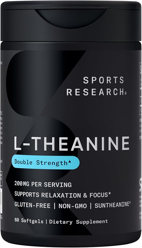 Sports Research L-Theanine 200mg with Suntheanine, 60 Softgels
