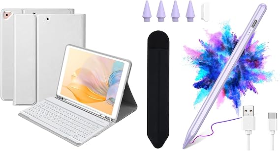 BQSS Keyboard Case for ipad 10.2" 9th/8th/7th Gen Bundle with Stylus Pen for iPad 10th/9th/8th/7th/6th Gen