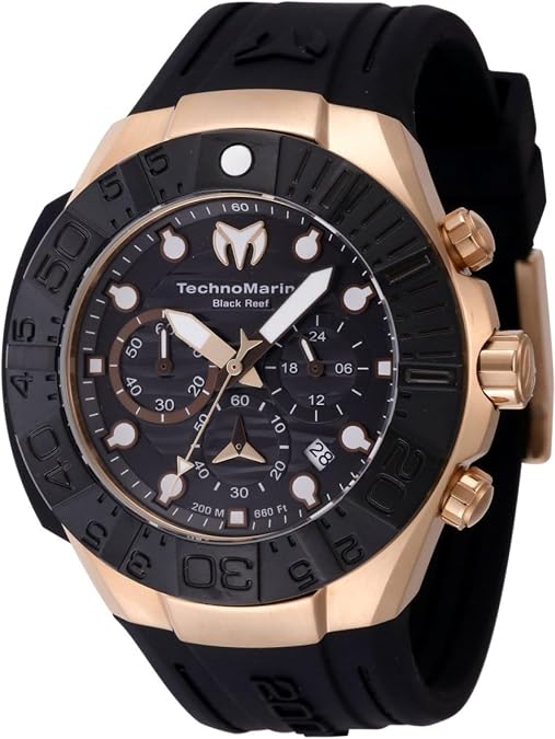 TechnoMarine Reef Black Chronograph GMT Quartz Black Dial Men's Watch TM-523011