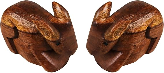 Rabbit Mini Statue Set 2 pcs pcs Handmade Figurine