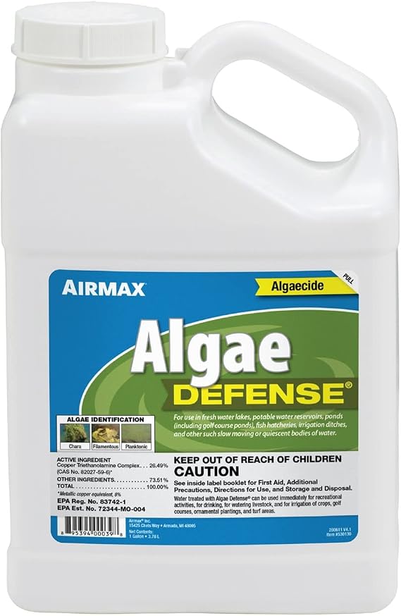 Airmax Algae Defense EPA Registered Algaecide for Large Ponds & Lakes 1 Gal