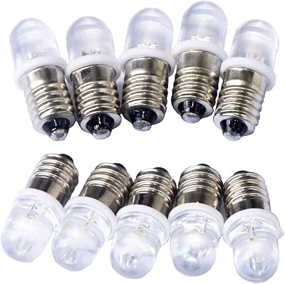 10pcs E10 Screw DC12V Cold White Spot Led Bulb Light Lamps 10pcs E10 Base DC12V, Cold White