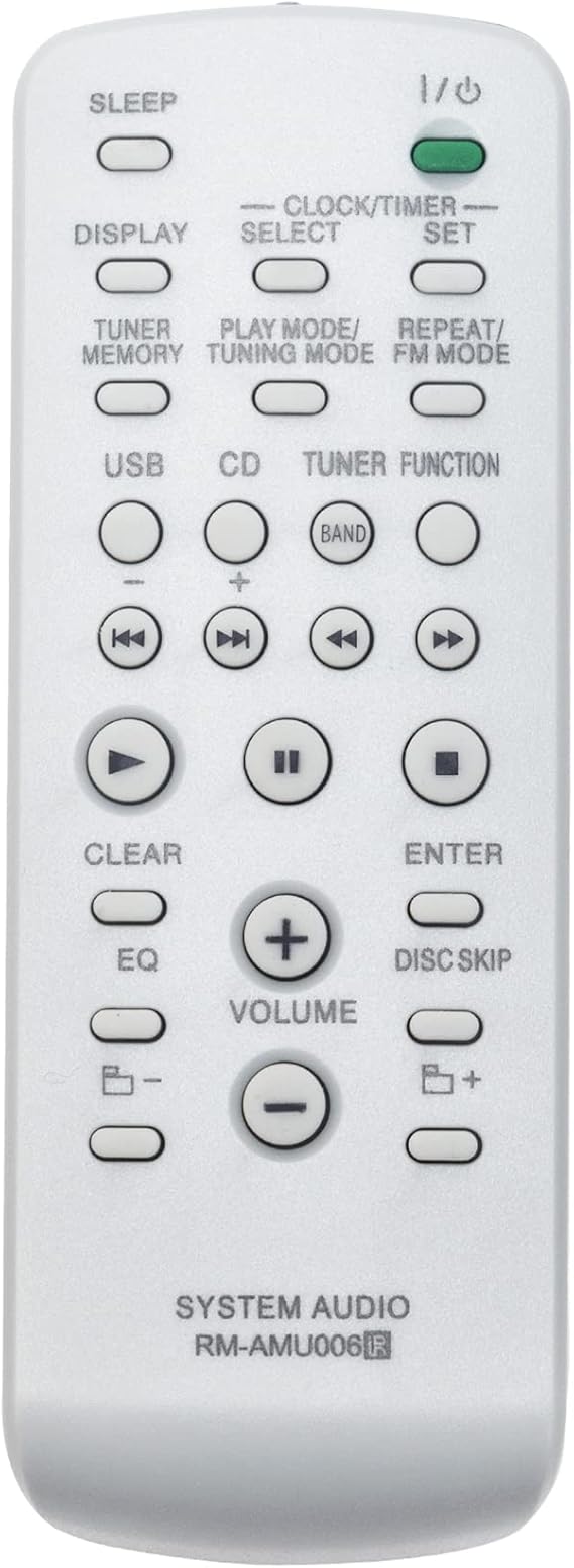 RM-AMU006 RMAMU006 Replace Remote Compatible with Sony Mini Hi-Fi Component System FST-ZUX9 LBT-ZUX9 MHC-EX9 MHC-EX8 MHC-EC69 MHC-GT222 MHC-GT555 MHC-GTX888 MHC-GTX787 MHC-GTX777 LBT-ZTX7 MHC-GT444