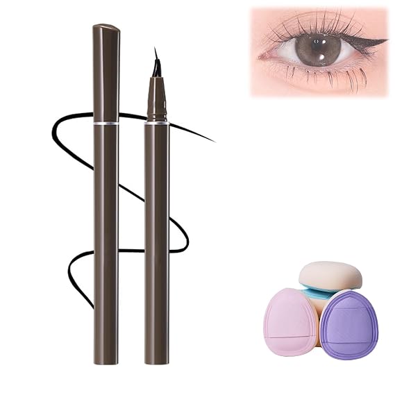 Liquid Eyeliner, Ultra Fine Liquid Eyeliner, 18 Ultra-Fine Hyper Sharp Liquid Eyeliner Pen, Precisely Depicted Slim Liquid Eyeliner Waterproof Smudge-proof, Longwearing (01 Black)