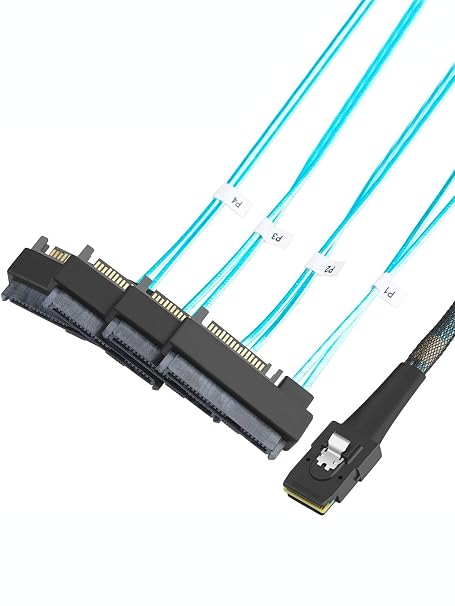 CableCreation Mini SAS Cable with SATA Power, SFF-8087 to SFF-8482, 3.3 FT