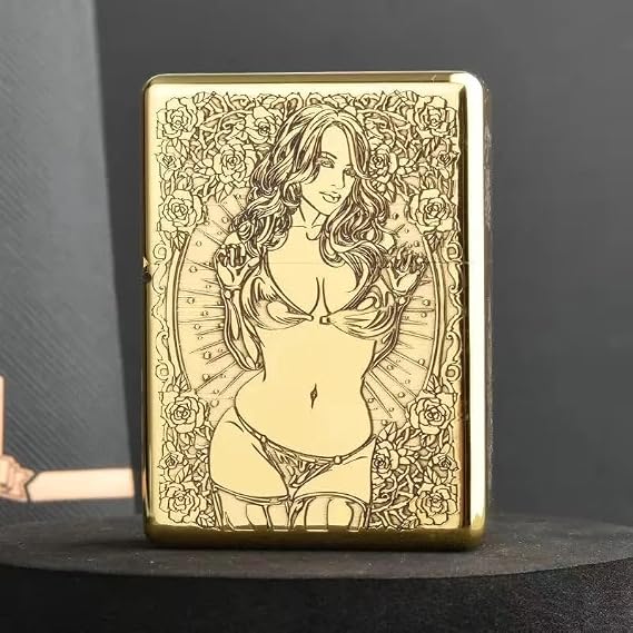 ZORRO 912 912S Retro Heavy Armor Brass Kerosene Lighter, Windproof 3/5 Hinge Metal Limited Edition Gift for Men 912 meinv