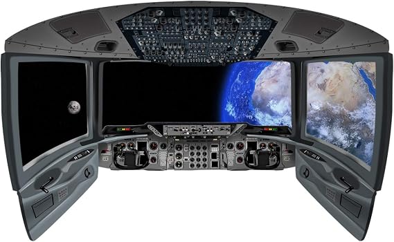 VWAQ Earth Space Shuttle Window Decal | Spaceship Cockpit Wall Mural - CP9 (13" H X 22" W)