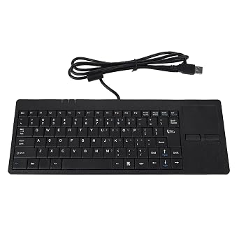 K~818 Wired USB Touchpad Keyboard, 86 Key Mute Ultra Thin Keyboard with 1.4M Cable, HUB Port Keyboard Built in Touchpad for Desktop Laptop Computers