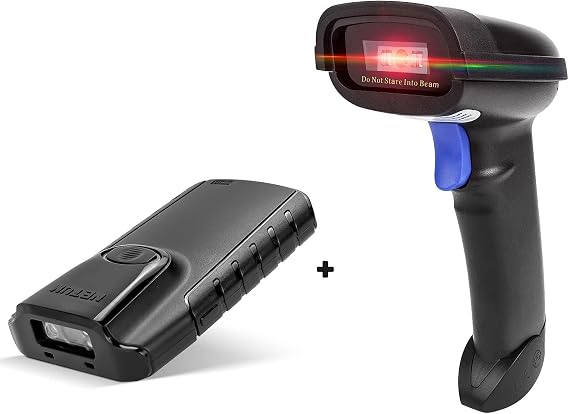 NETUM NT-1228BC Bluetooth CCD Barcode Scanner and E800 Back Clip Bluetooth 2D QR Bar Code Scanner Fixed on Mobile Phone